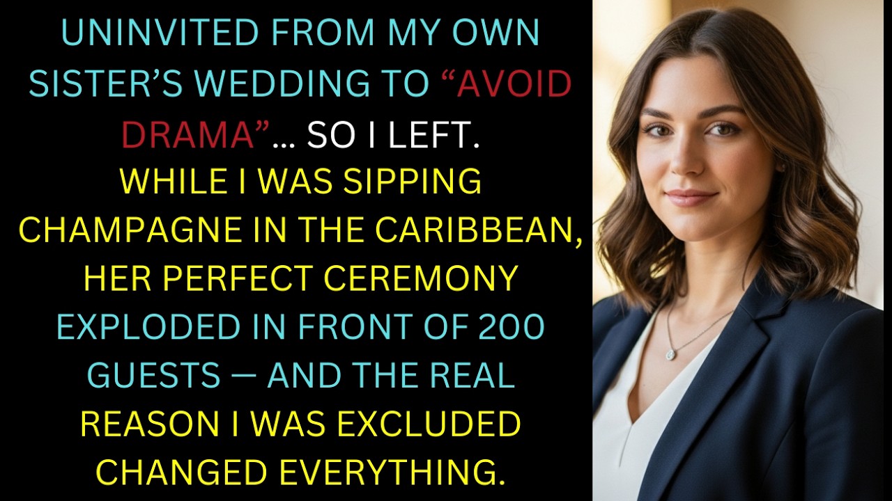 My Sister Uninvited Me to “Avoid Drama” — Then Her Wedding Exploded in Front of 200 Guests...