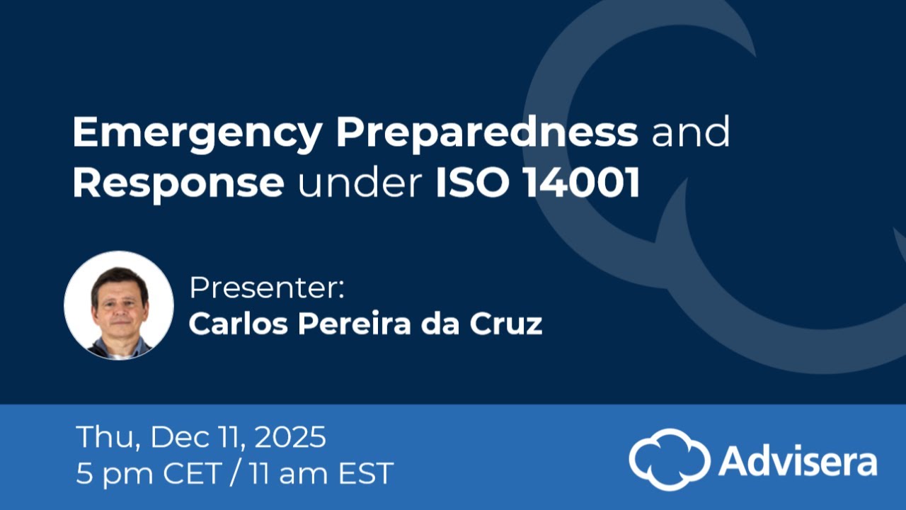 Emergency Preparedness and Response under ISO 14001 [live webinar]