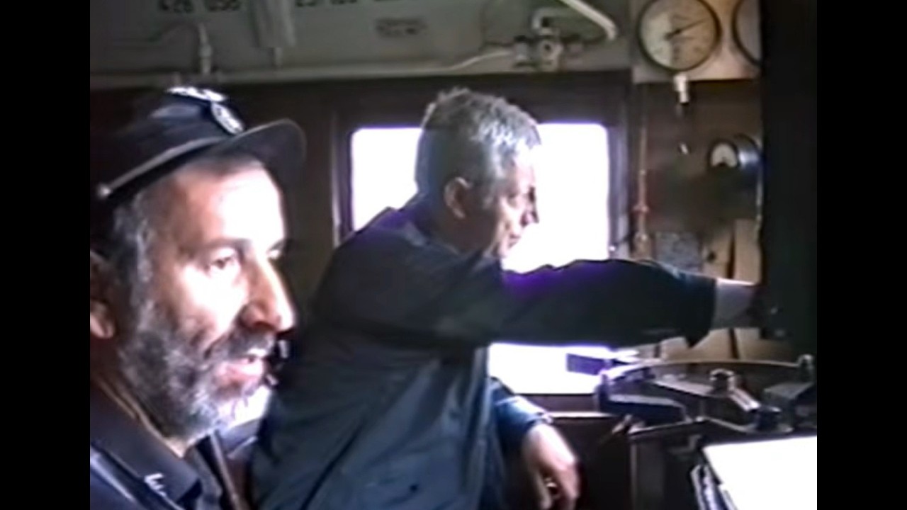 In cabina del E428.058 CUNEO-NOVARA 1995