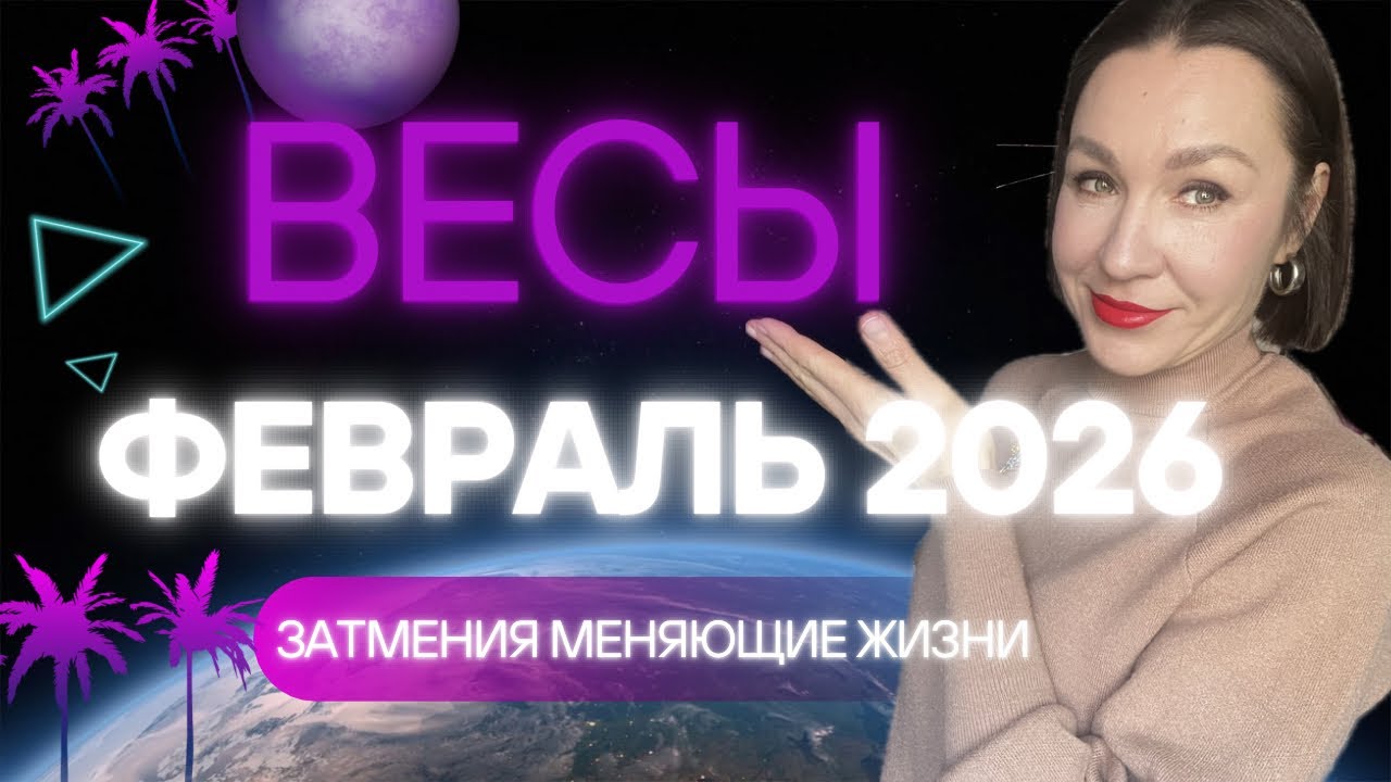ВЕСЫ - ФЕВРАЛЬ 2026 ГОРОСКОП. НОВАЯ ЛЮБОВЬ, ПРОЕКТЫ, РАДОСТЬ. #астропрогноз #гороскоп2026 #весы