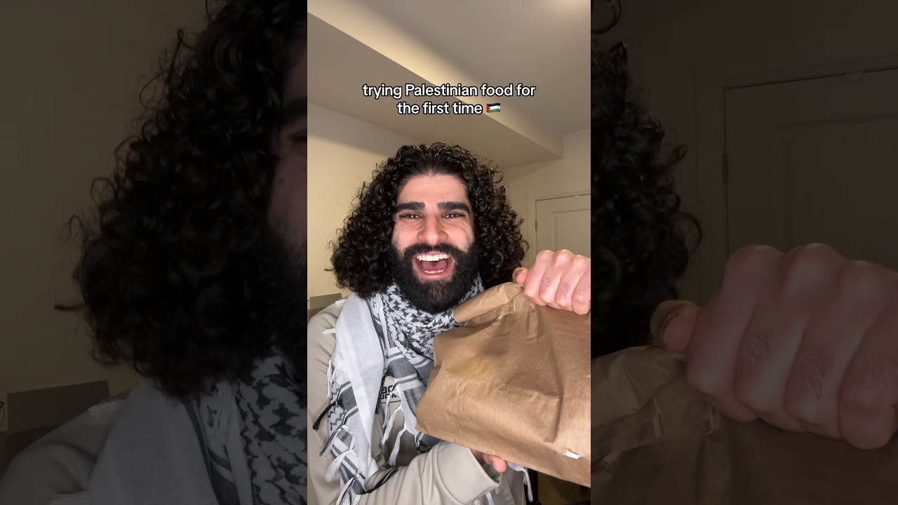 Trying Palestinian food for the first time