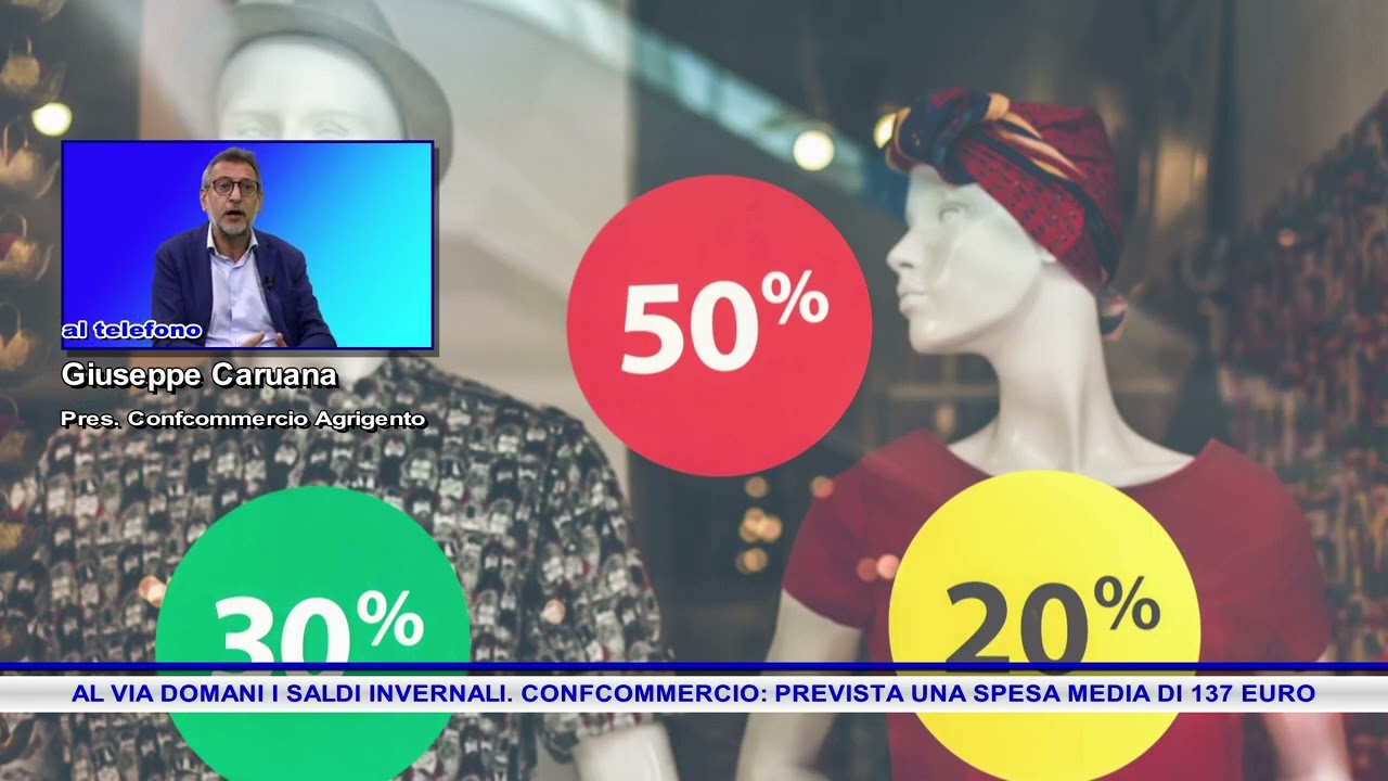 AL VIA DOMANI I SALDI INVERNALI  CONFCOMMERCIO, PREVISTA UNA SPESA MEDIA DI 137 EURO