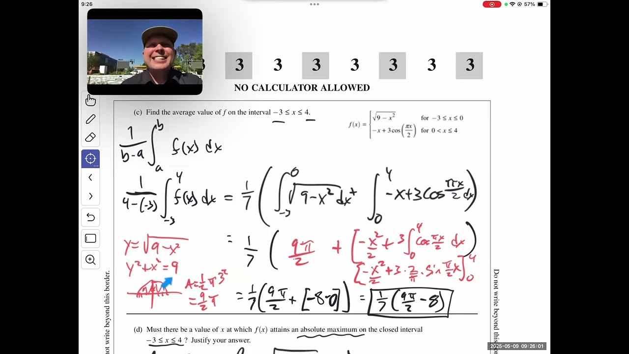 Calculus : Piecewise FRQ -short