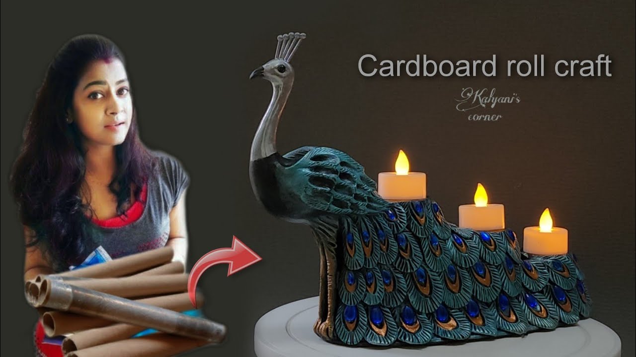 Easy DIY Peacock Diya Decoration ideas | New year craft ideas 💡