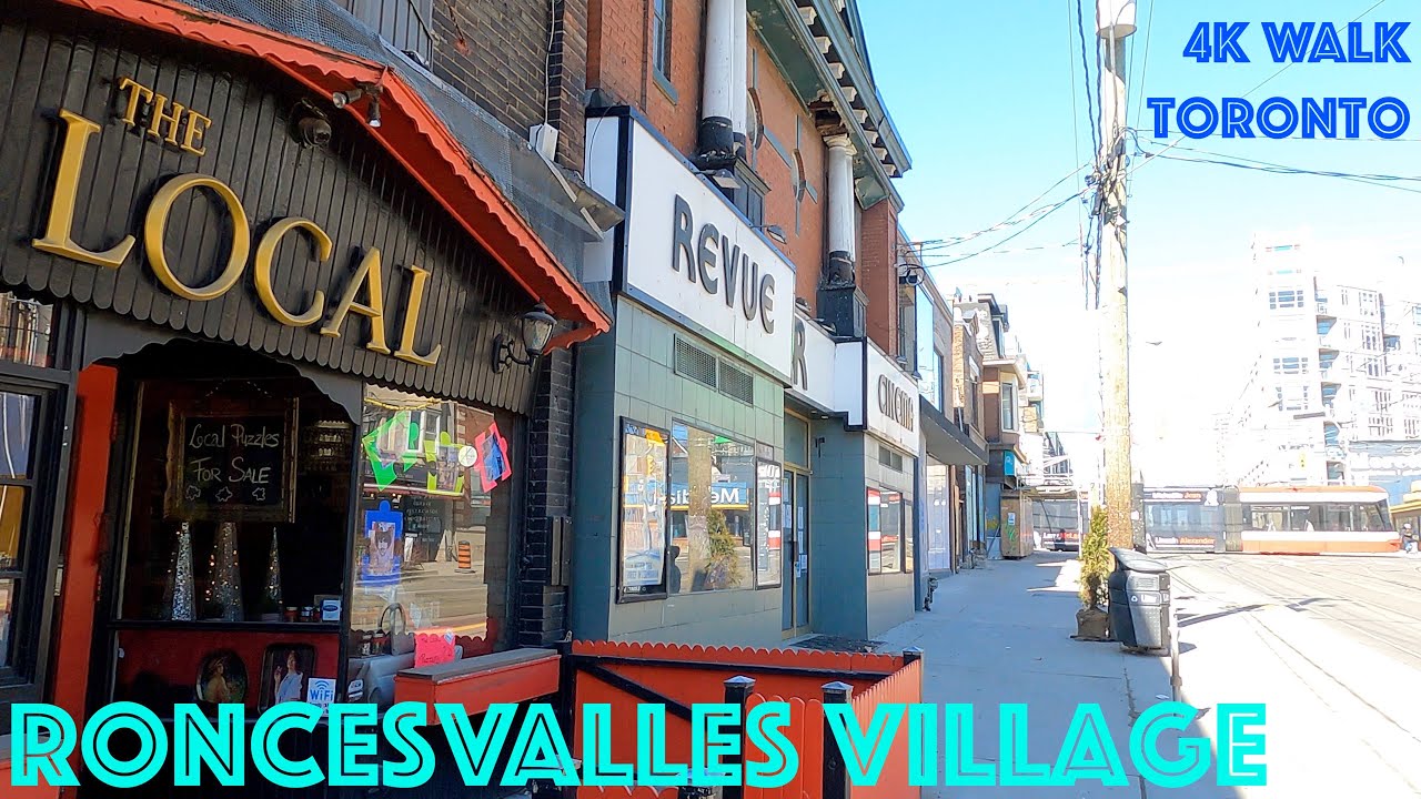 Roncesvalles Village - TTC Subway Dundas West Station: 4K Slow Walk Toronto, Canada