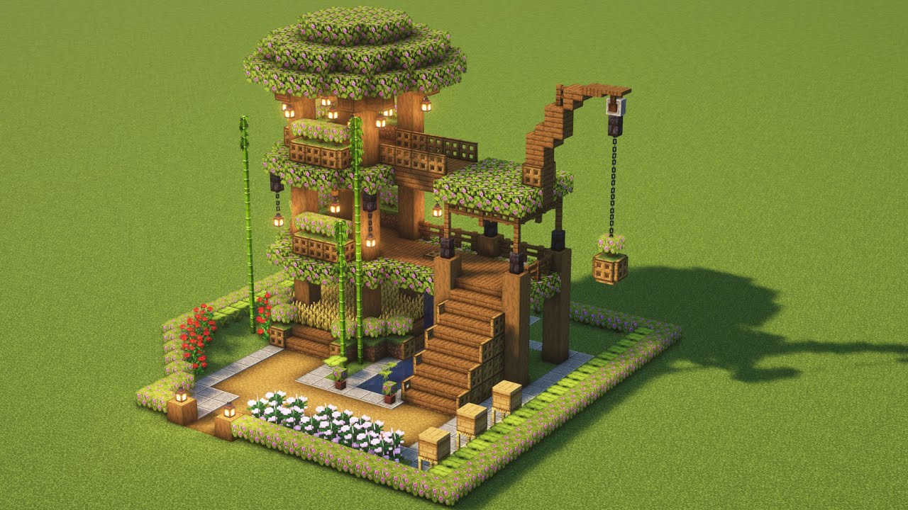 Minecraft TREE FARM with everything you need to survive! (EASY TUTORIAL)