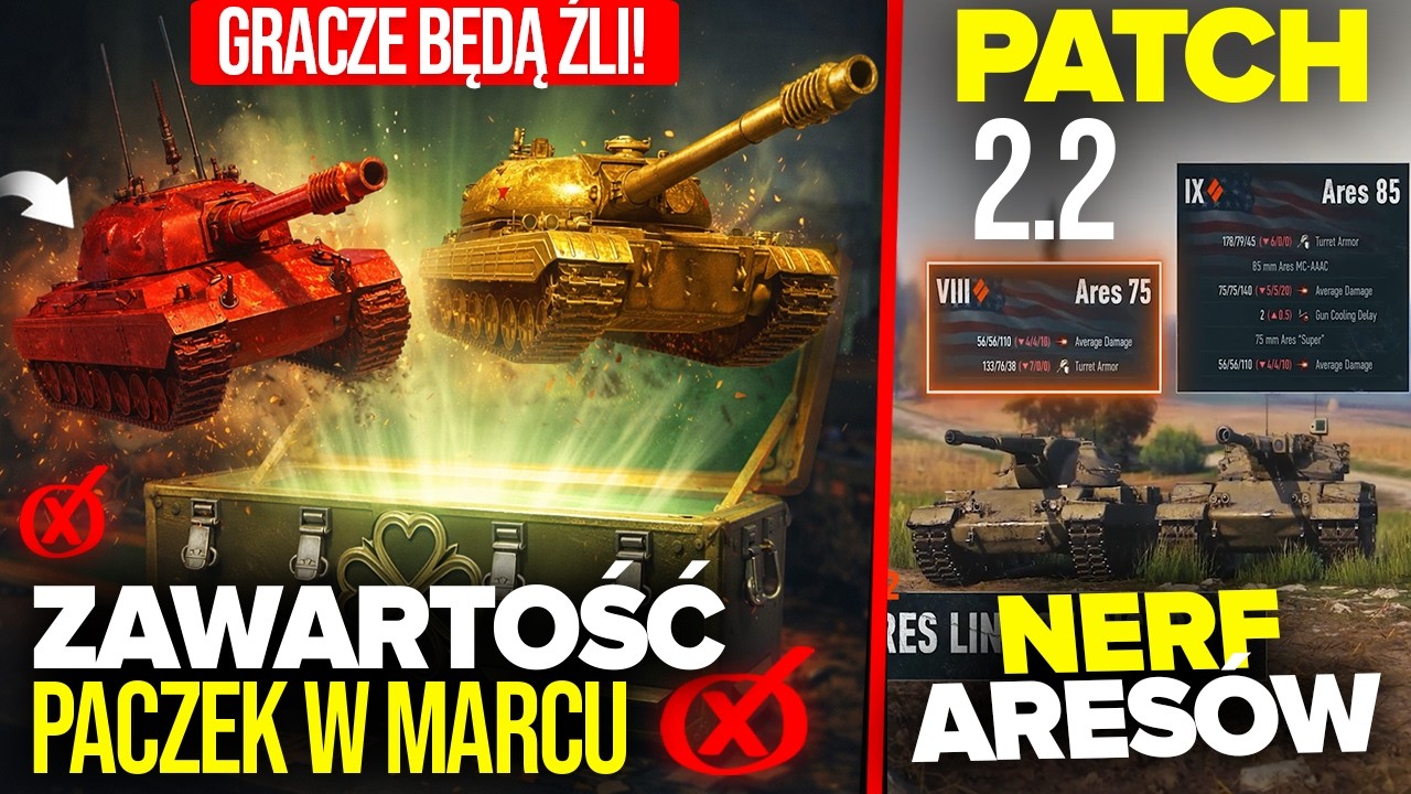 GRACZE SIĘ WKURZĄ! ZAWARTOŚĆ NOWYCH PACZEK w MARCU, WAŻNY PATCH 2.2 i NERF ARESÓW!