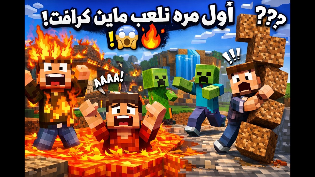 مبتدئين خالص في #ماين_كرافت  .. شوف حصلنا إيه ! وبنينا أول بيت لينا كمان ! 🏠🔥 😂