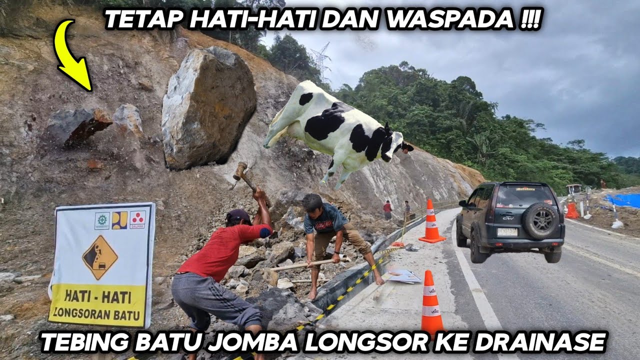 Hati-Hati & Waspada !!! Tebing Batu Jomba Longsor Hingga Ke Drainase