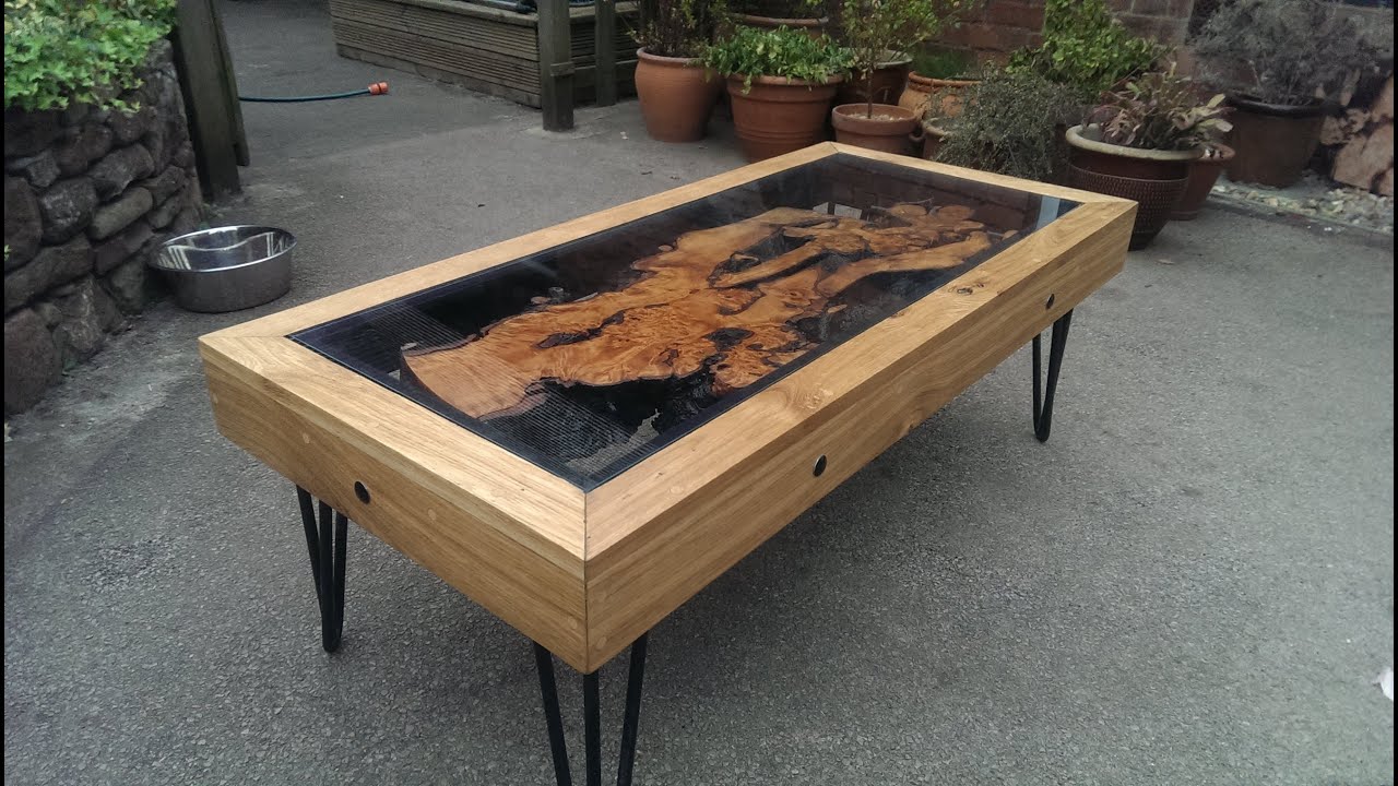 Tree Root, Oak And Glass Coffee Table: Reborn From Disaster............... DSNERV