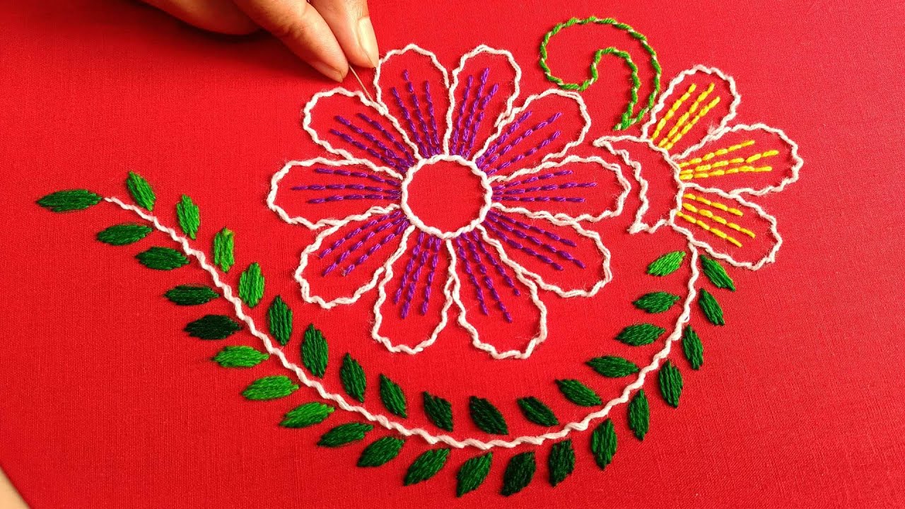 নকশী কাঁথা সেলাই ! Nokshi Katha,Hand Embroidery Traditional Bangladeshi Nokshi Katha Stitch Tutorial