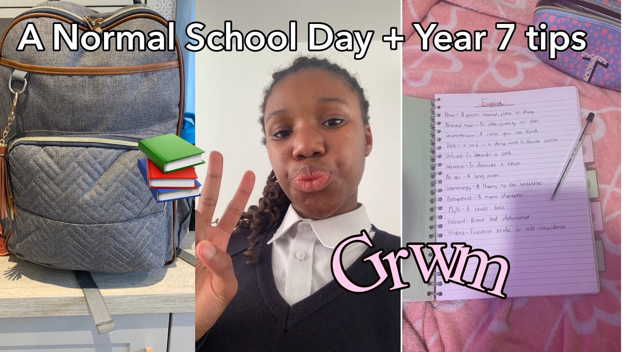 A Normal School Day + Year 7 tips | School Vlog | Grwm | Uk