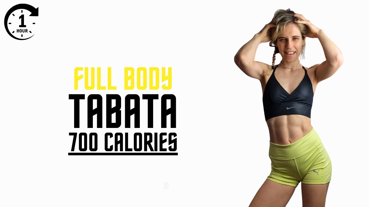 FULL BODY HIIT TABATA HOME WORKOUT - 1 HOUR - NO REPEATS - PURE CARDIO - BURNS ~700 CALORIES