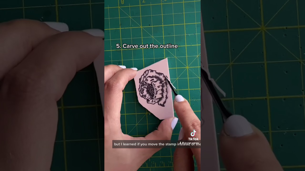 Stamp Carving Pt 2! Making a detailed CA poppy stamp by hand | One of my favorite cathartic outlets