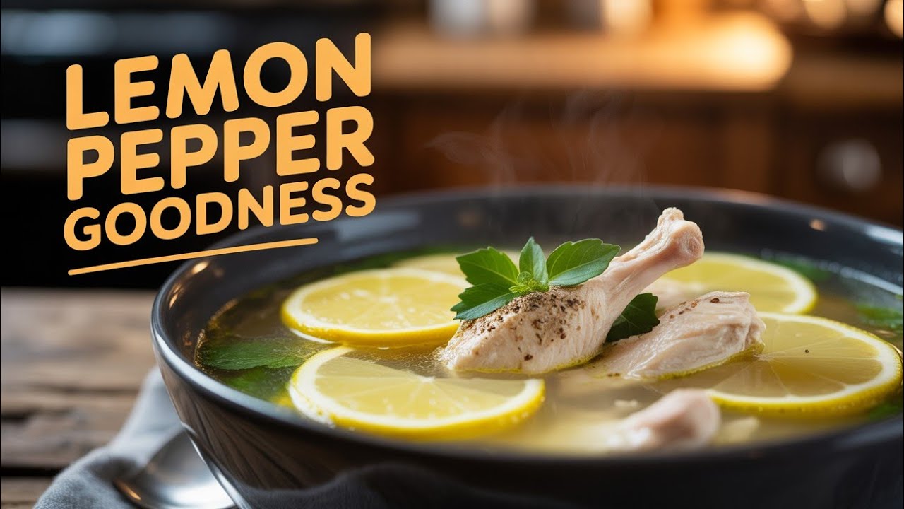 Lemon Pepper Chicken Soup From Scratch | Bone-In Drumsticks