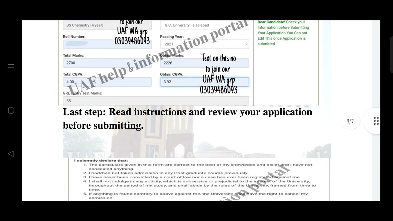 UAF Postgraduate Application Process