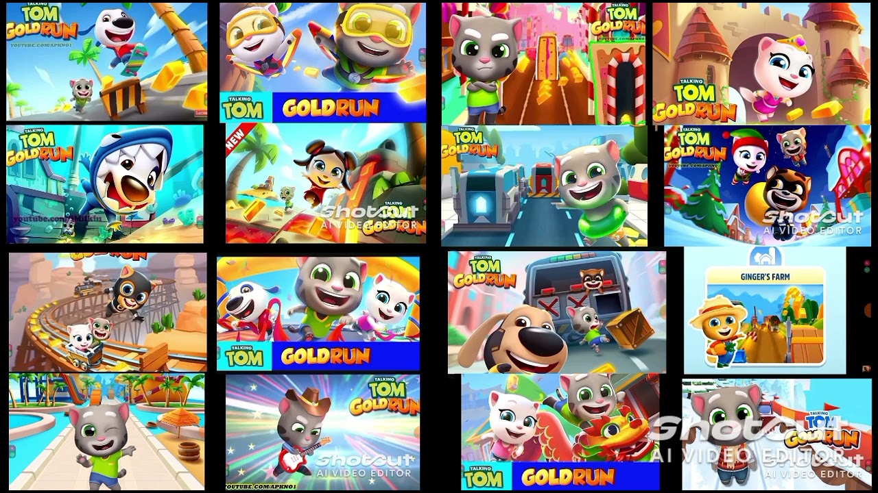Talking Tom Gold Run Skatborad (Old) All The Way To Snow Mashup Musics
