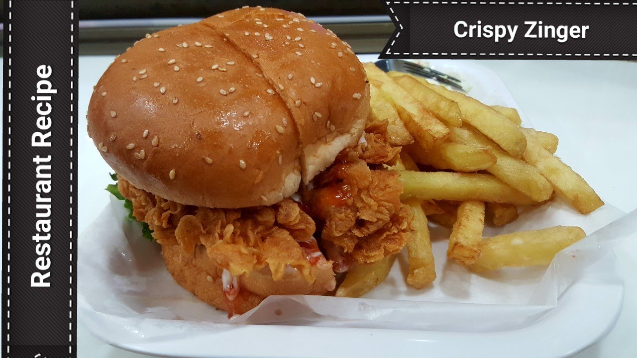 Chicken Zinger Burger Restaurant Recipe By Cooking With Kawish