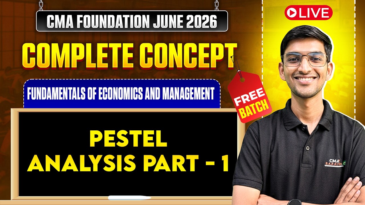 PESTEL Analysis (Part-1) | Economics & Management | CMA Foundation June 2026 | Karan Garg Sir