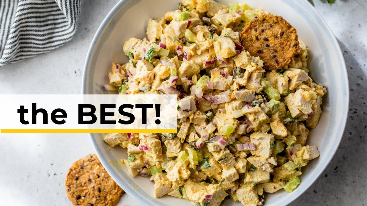 Protein-Packed CURRY CHICKEN SALAD with Greek Yogurt | easy, healthy lunch idea!