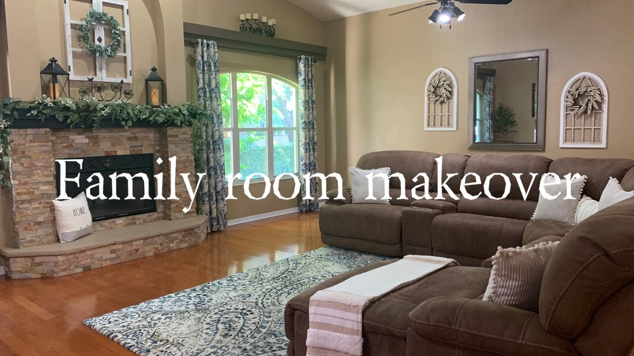 COZY FAMILY ROOM MAKEOVER | BEFORE AND AFTER | MAKEOVER ON A BUDGET
