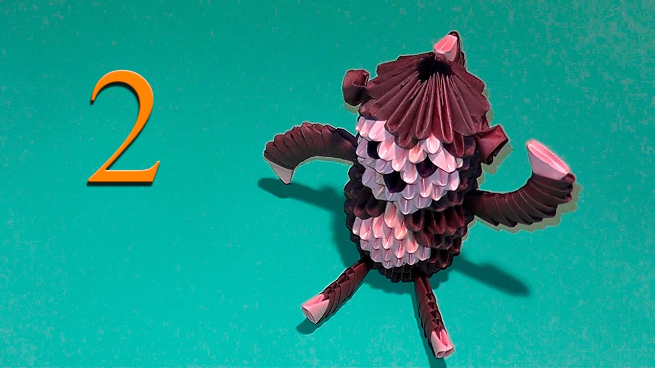 How to make a Monkey (a Marmoset) out of paper tutorial 3D origami
