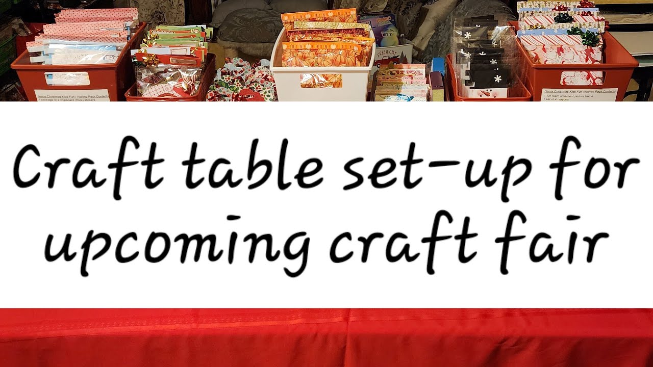 Setting up my table for upcoming craft show