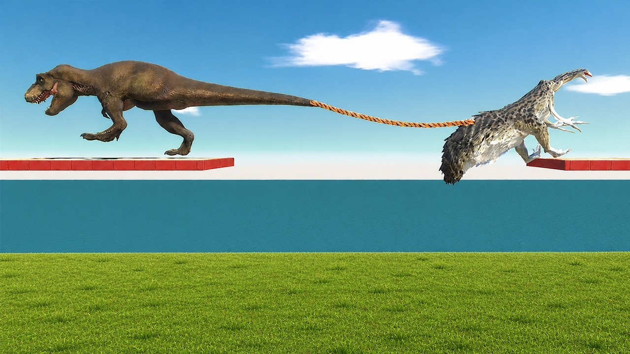 Carnivore vs Herbivore Dinosaurs Who Pulls Harder - Animal Revolt Battle Simulator