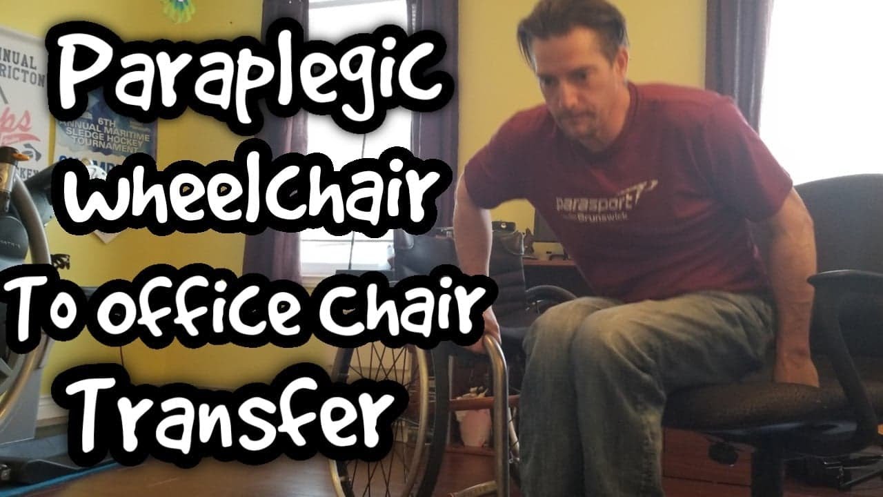 Wheelchair to Office Chair Transfer- ALMOST FAIL!! #paralifetv #wheelchair #spinalcordinjury