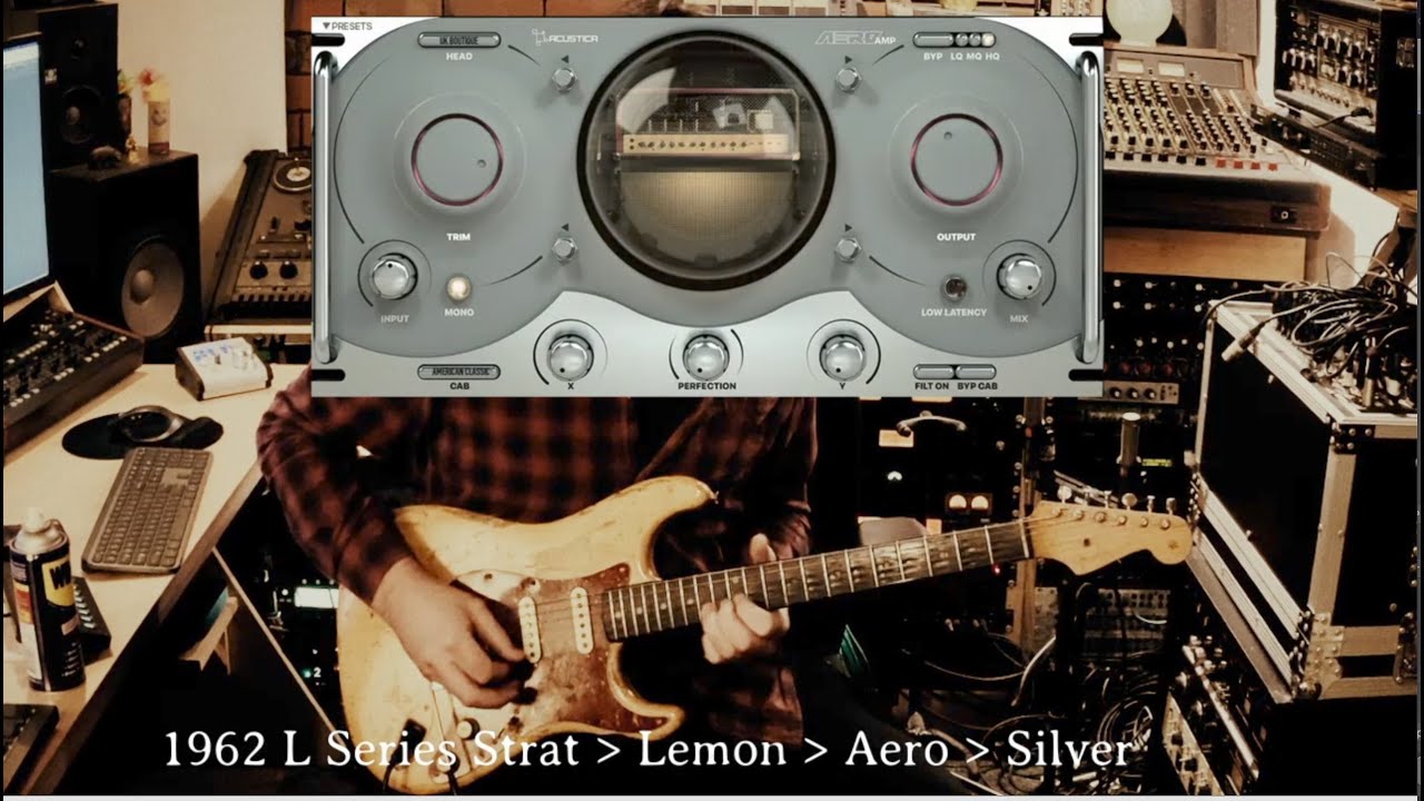 Acustica Aero example using 62 L series Stratocaster with AA Lemon and Silver.