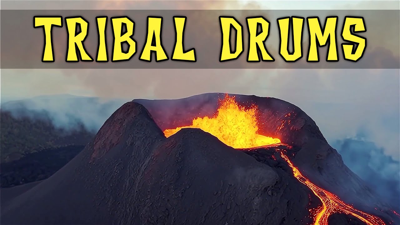 Tribal Drums - Primal Focus Music with Volcanic Visuals | Concentration & Ambiance