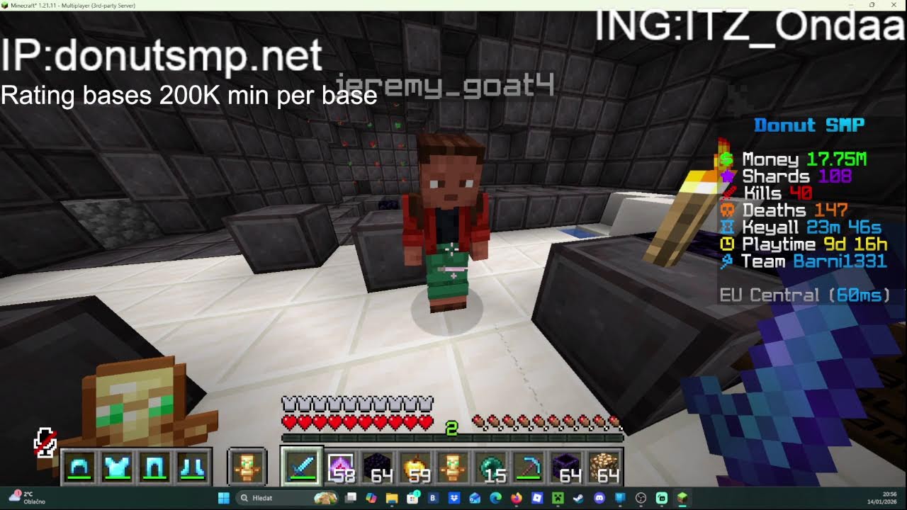 Donut SMP Live Rating Bases auction at 10 viewers