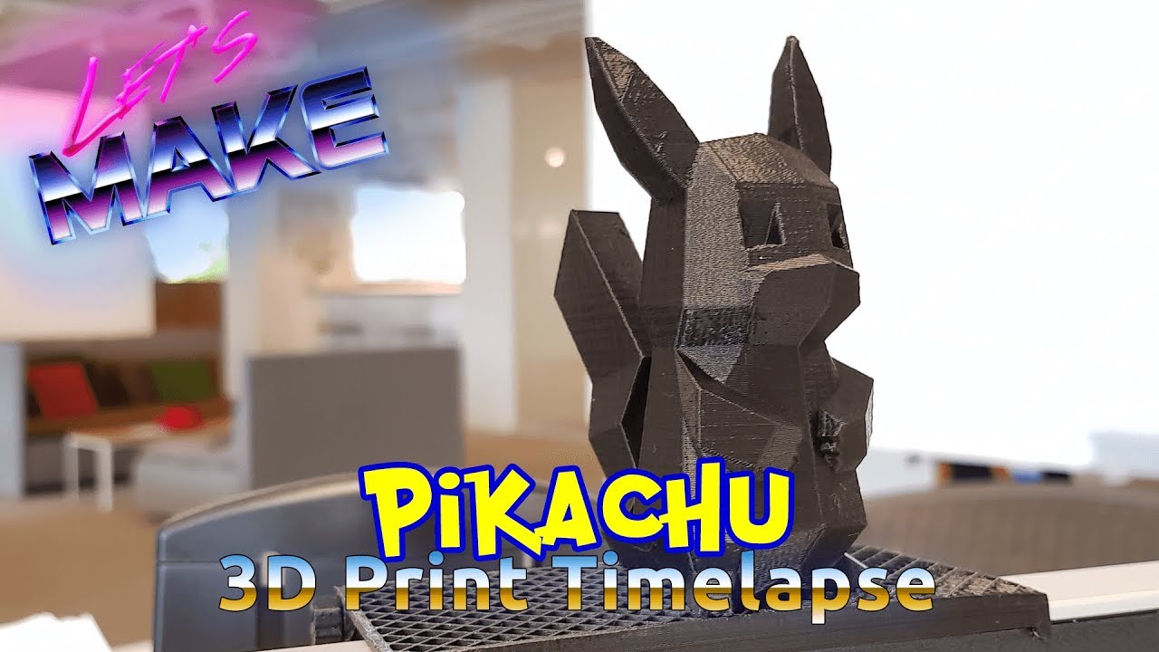 3D Print Timelapse - Low Poly Pikachu Pokemon