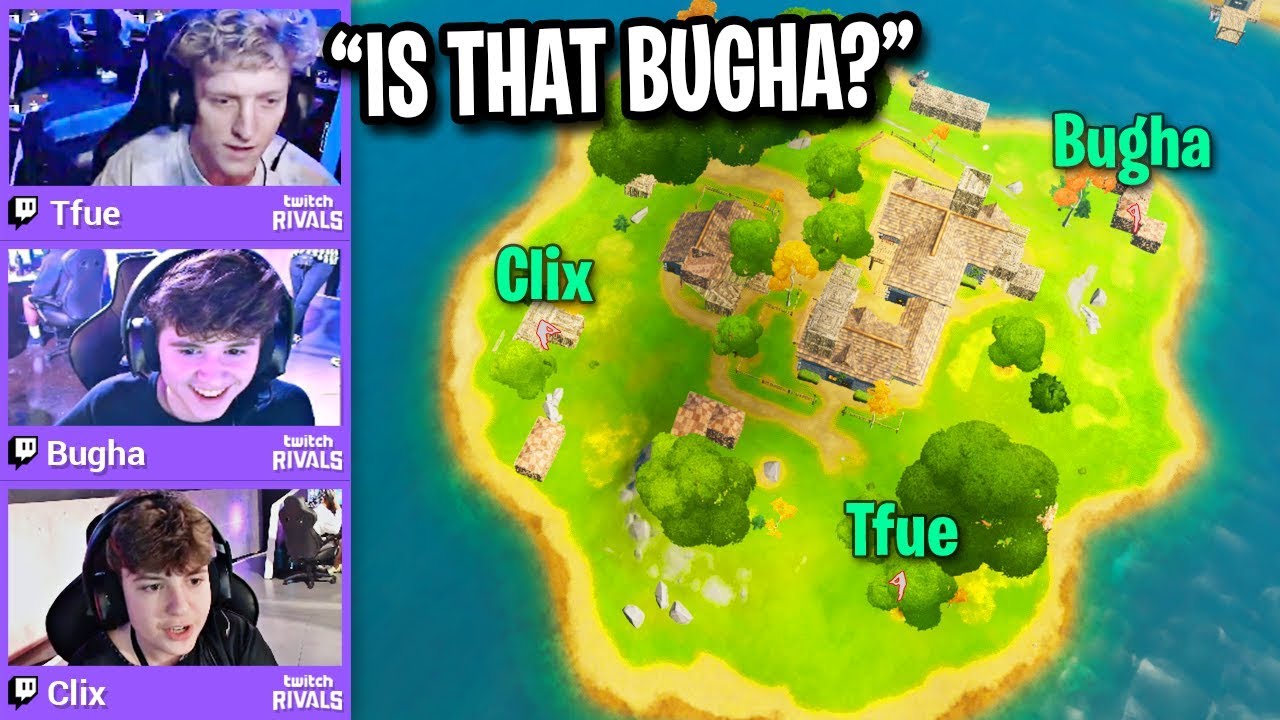 TFUE vs BUGHA vs CLIX on Middle Island Only! (Fortnite)