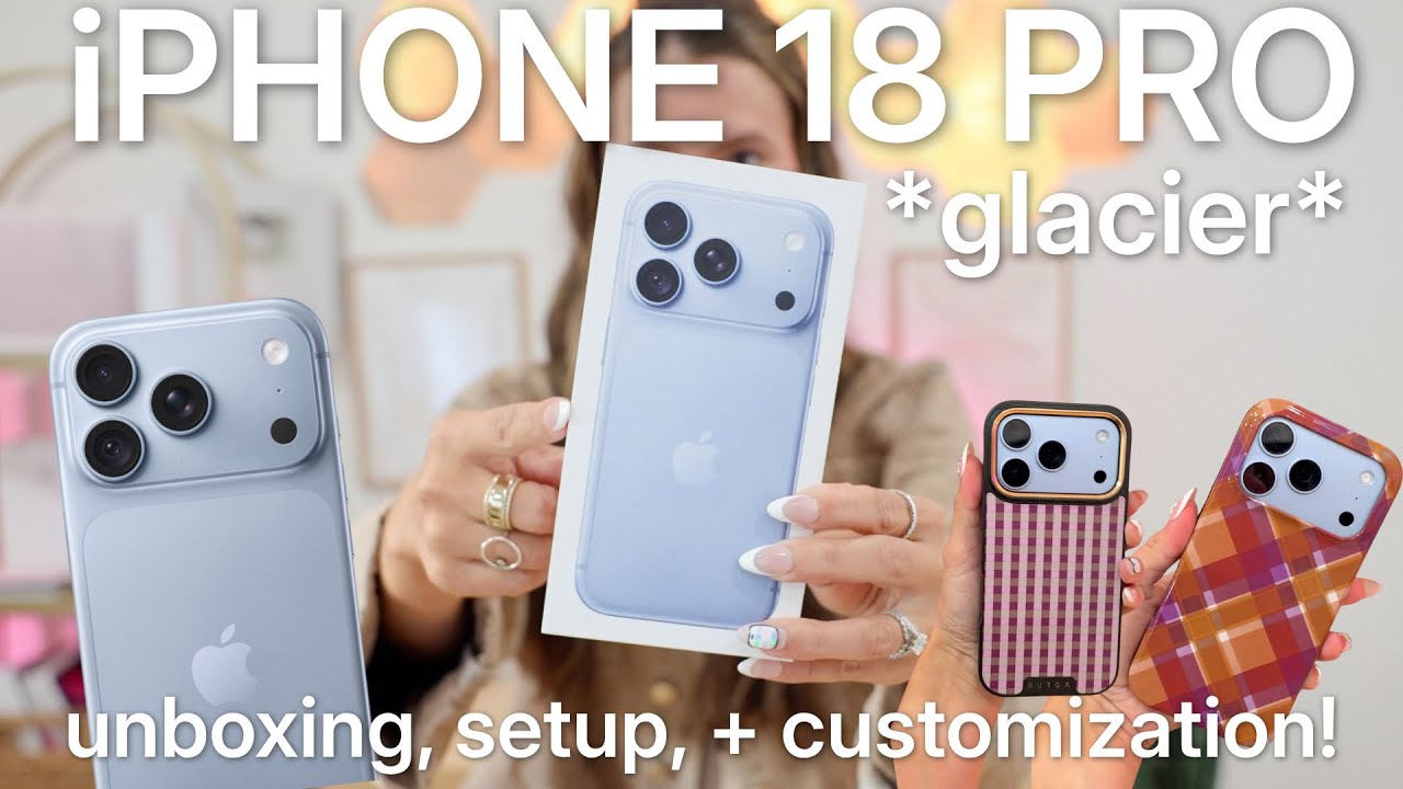 iPHONE 18 PRO UNBOXING ✨ glacier, iOS 27 customization, camera test, + accessories!
