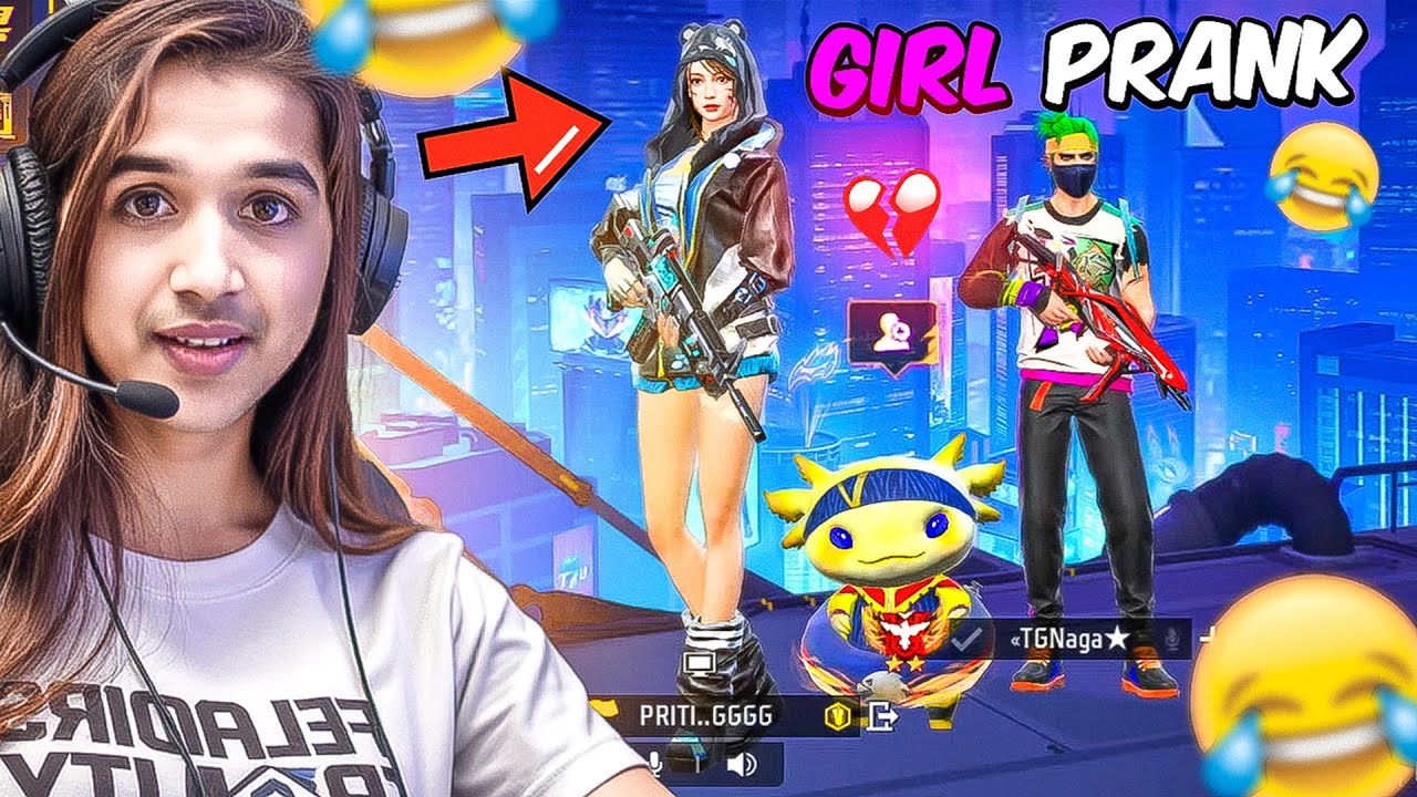 GIRL PRANK WITH RANDOM FREE FIRE PLAYERS 😂 AmitBhai  FUNNIEST Reaction