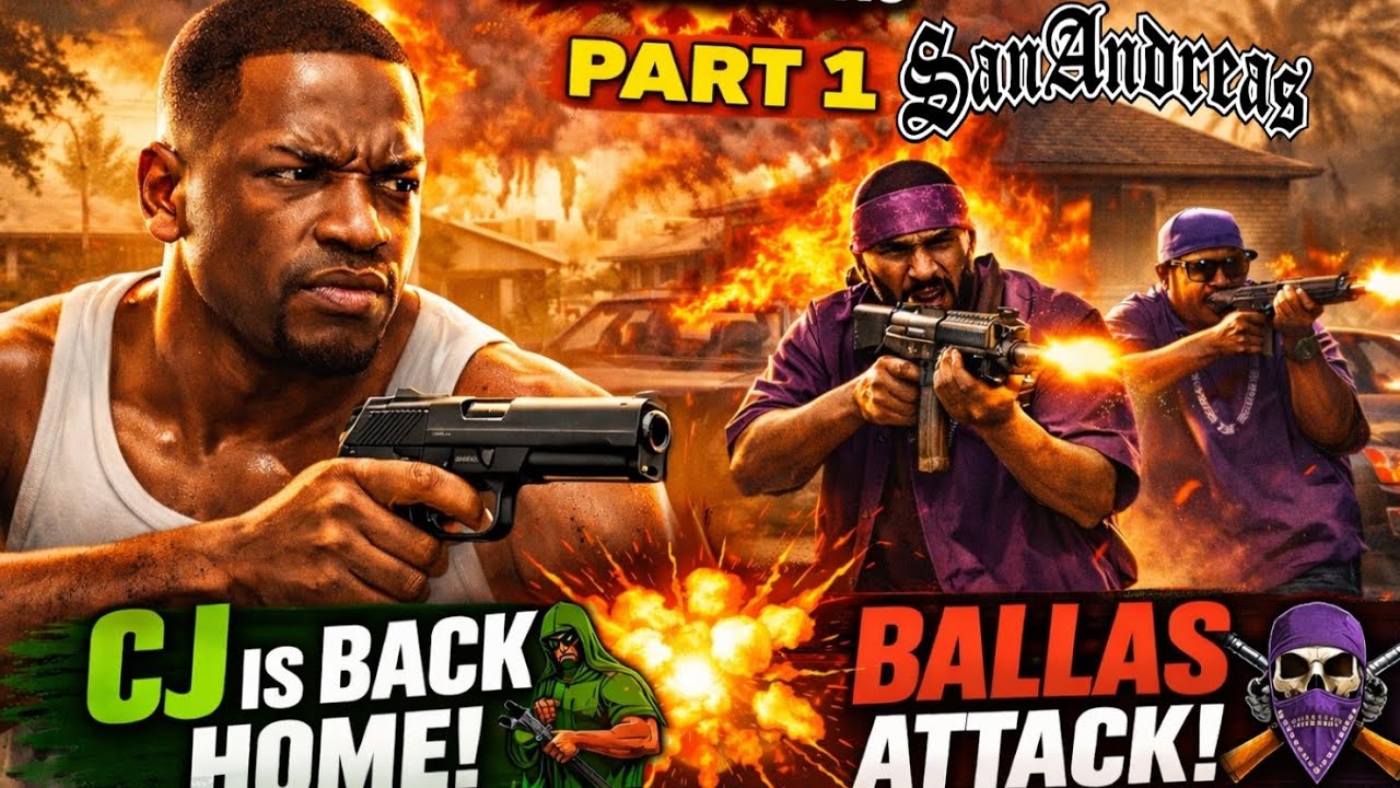 CJ Returns to Los Santos 😈 | Hometown Shock & Ballas Gang Attack 🔫 | GTA San Andreas#part1
