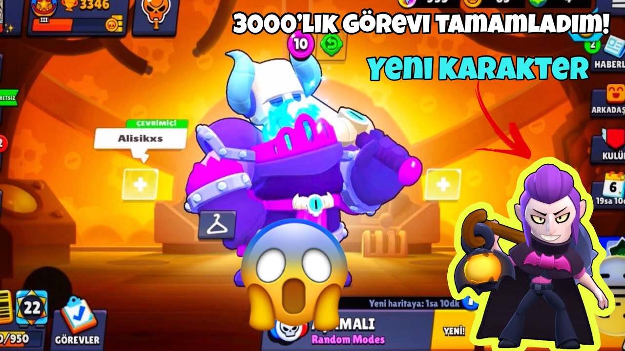 Brawl Stars 3000’lik görevi tamamladım (yeni karakter)
