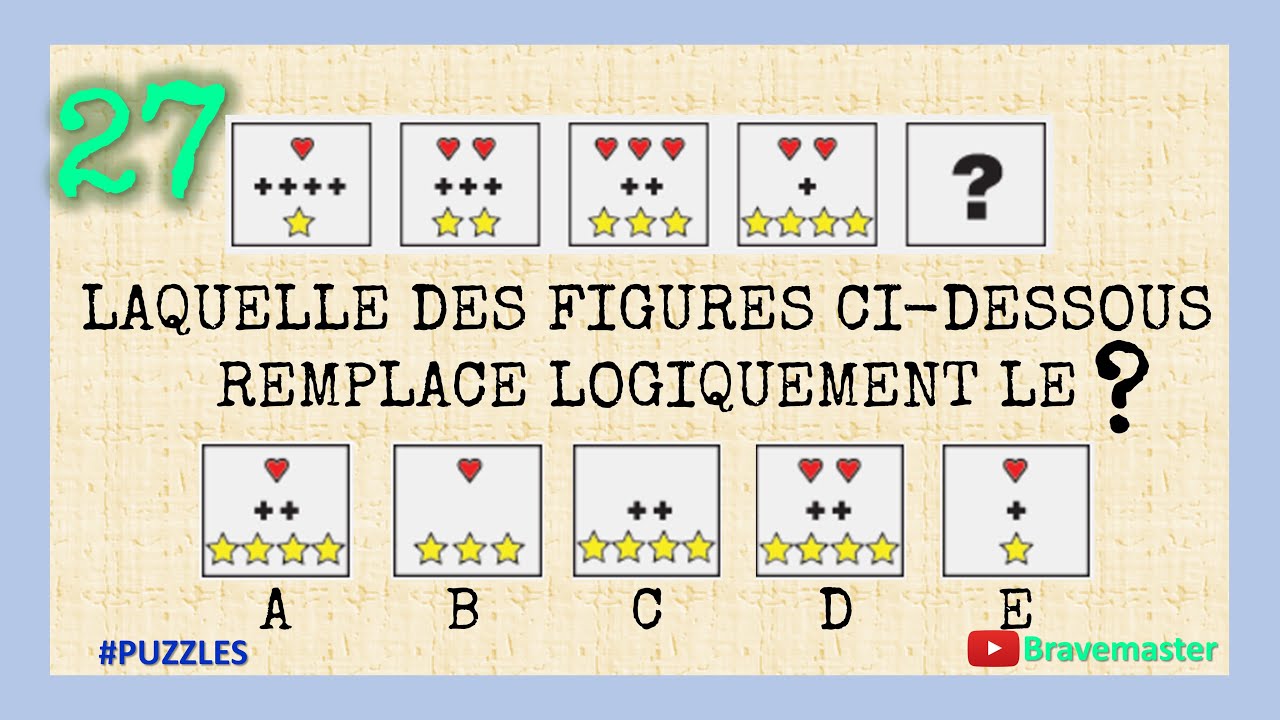 TEST DE QI GRATUIT | ENIGMES VISUELLES POUR DETECTER VOTRE INTELLIGENCE | Boostez Votre Cerveau 27