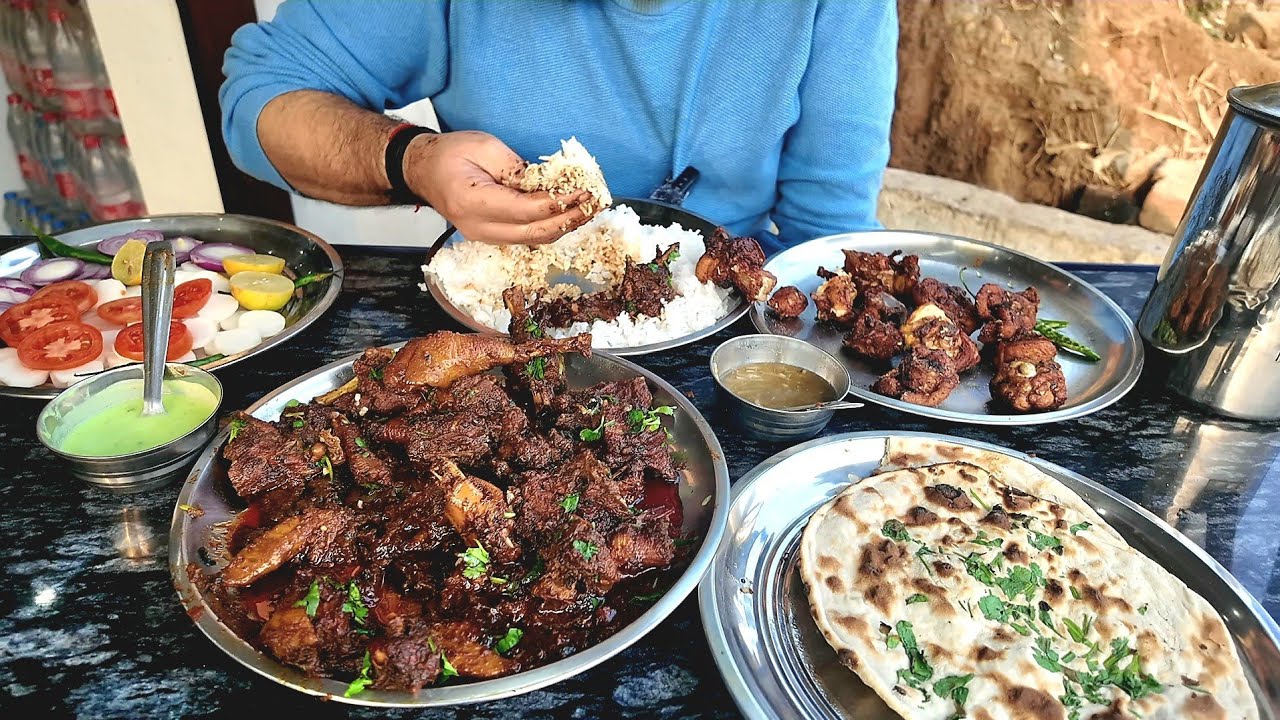 Jatt Bhai Ka Desi Murga Aur Deep Fry Chicken Aur Roti | Jatt Desi Chicken | Jammu food tour 