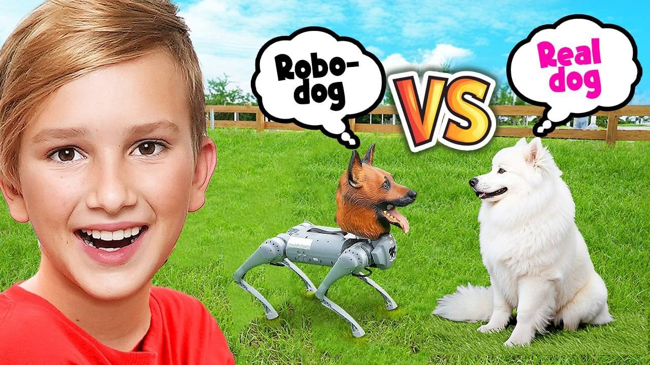 НАСТОЯЩАЯ собака против РОБО-собаки!!!