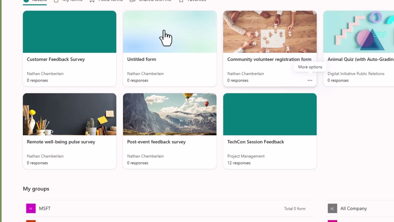 Как перенести личную форму из Microsoft Forms в группу или команду