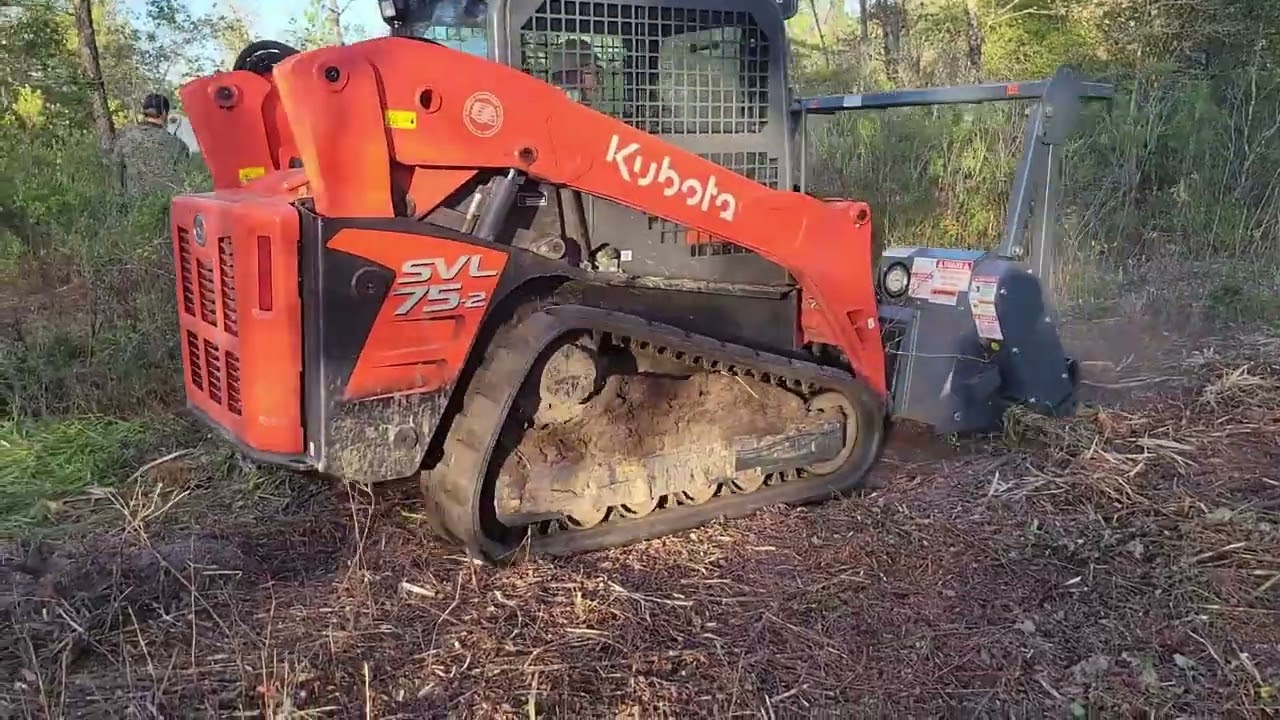 Kubota SVL 75-2 with Loftness Battle Axe Vs Bobcat T595 with Fecon BH62