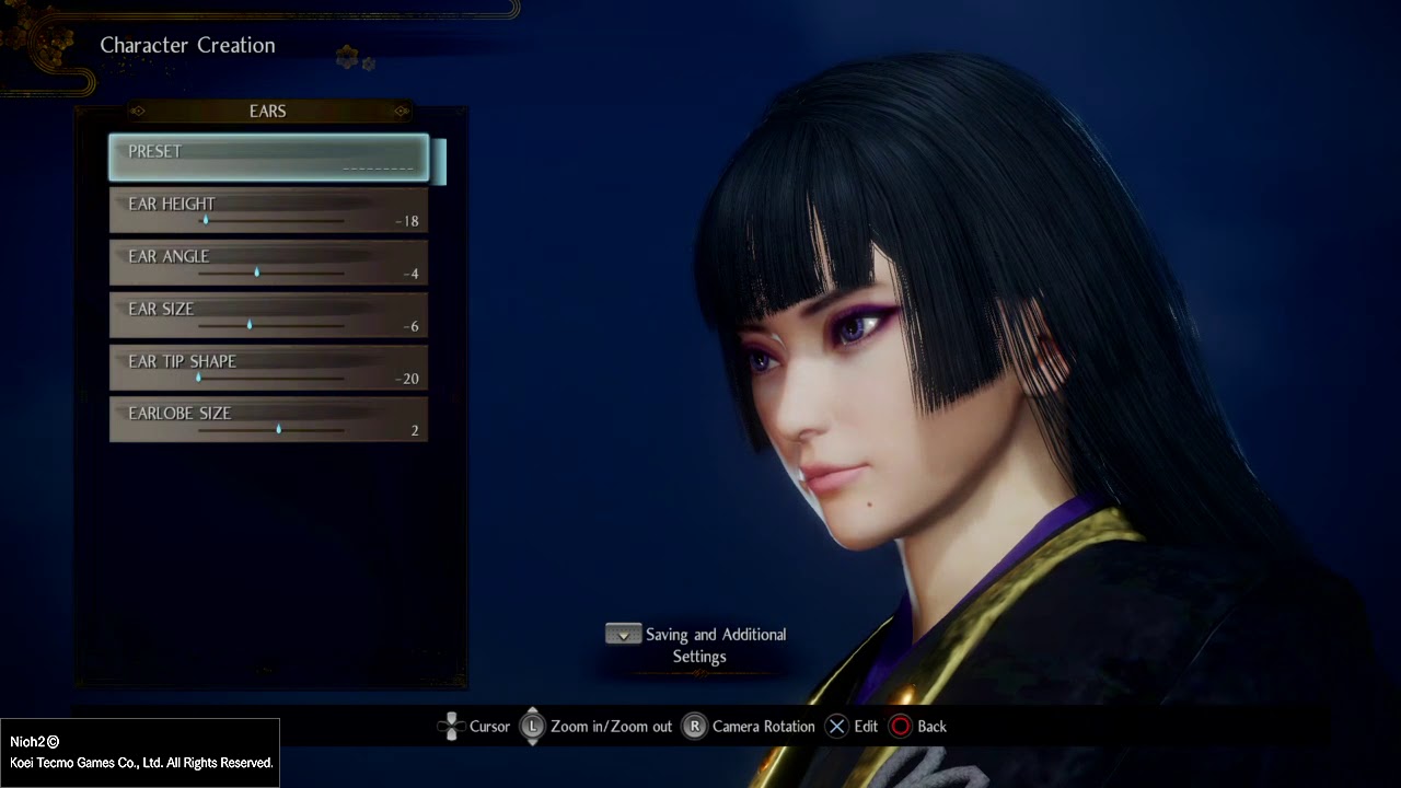 Nioh 2 - Nyotengu for PC (Values/Sliders)