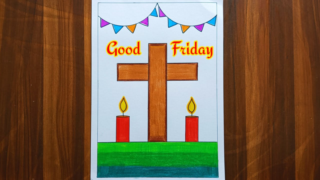 How To Draw Good Friday Drawing | How to draw Christian Cross | Good Friday Drawing | Cross Drawing