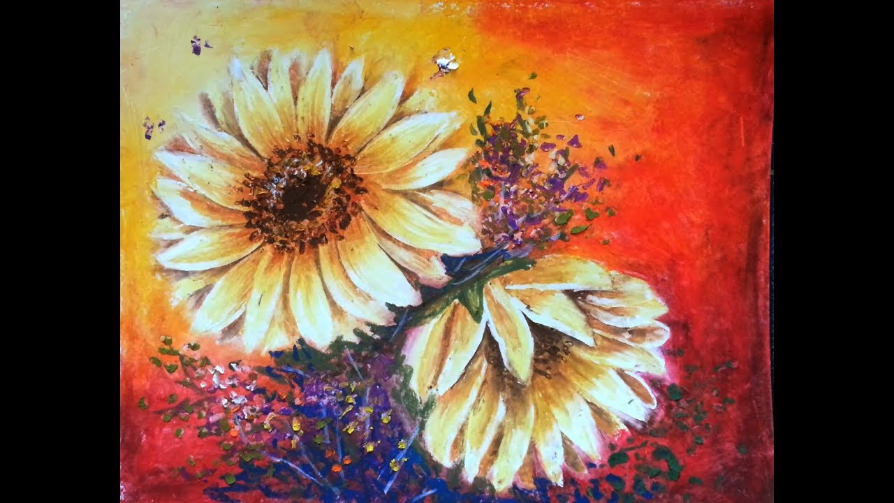 Sunflower Bouquet - Oil Pastel tutorial
