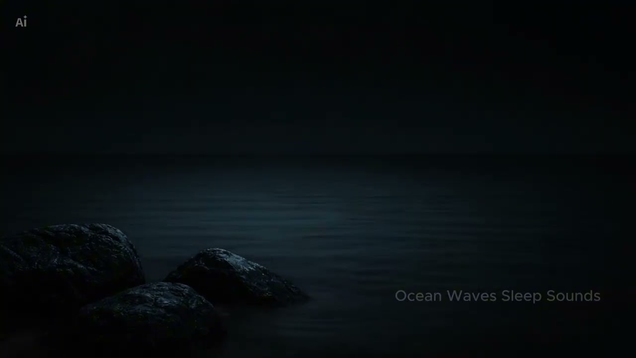 Dark Night Ocean 🌊 | Deep Sleep, Calm Water Sounds