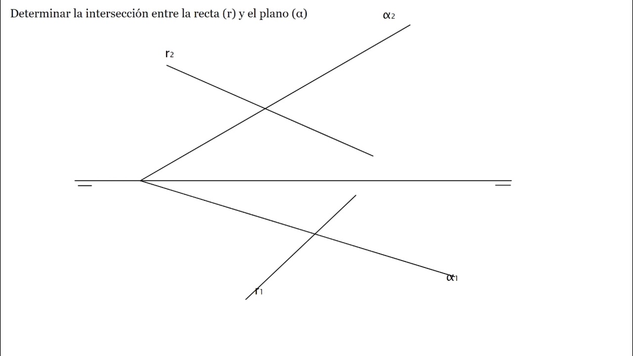 Intersección recta plano oblicuo. 💥💥💥Sistema diédrico💥💥💥.
