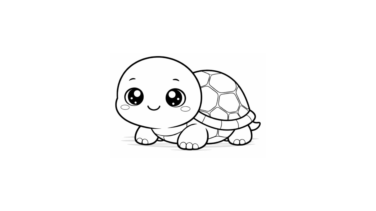 How To Draw a Cute Baby Turtle | Easy Drawing for Kids