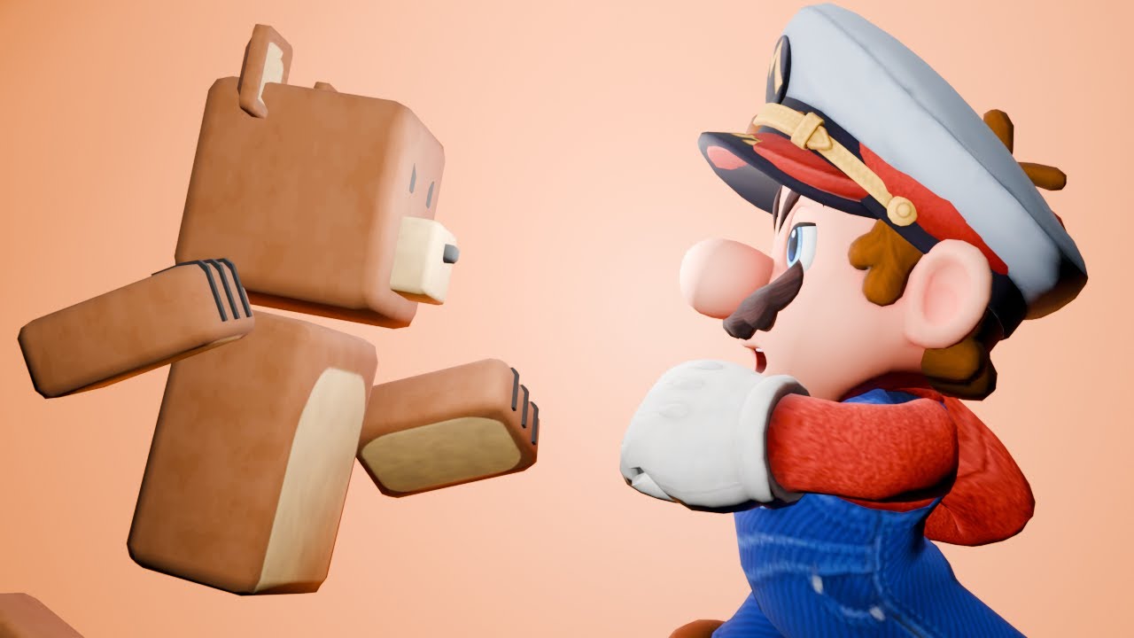 SUPER BEAR VS MARIO - SUPER BEAR FUNNY ANIMATION